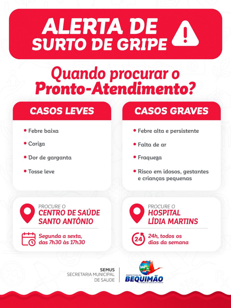 Prefeitura de Bequimão orienta sobre local de atendimento em casos de gripe